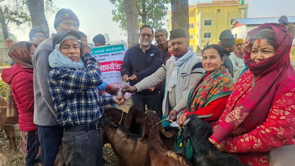 बैजनाथ गाउँपालिकाले किसानसँग पालिका कार्यक्रम बोका वितरण